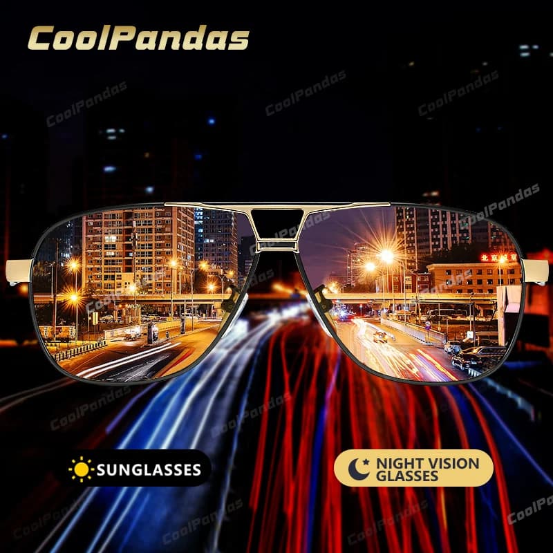 Photochromatic Night Vision Glasses in Magnesium Polarized Sunglasses by Man Yellow Guide Sunglasses UV400 for Car