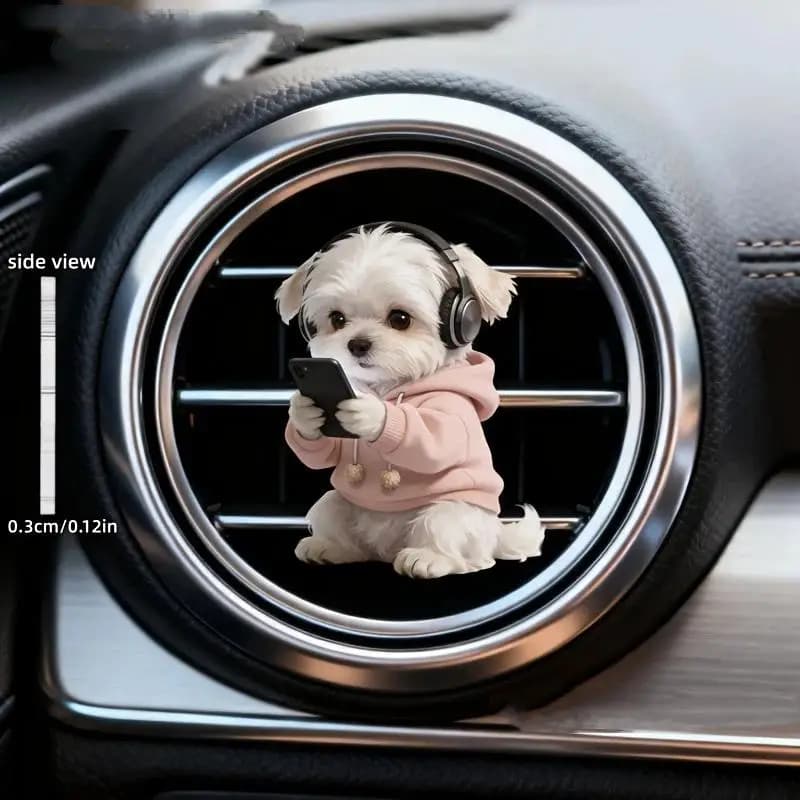 Graziosi Clip per Bocchette d'Aria Auto in Acrilico 2D, Deodoranti per Auto a Forma di Cartone Animato, Accessori per Decorazione Interna Auto