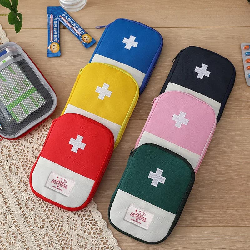 Mini borsa per medicinali da viaggio - Kit di pronto soccorso portatile per campeggio all'aperto, organizer per medicinali, Acetochlor