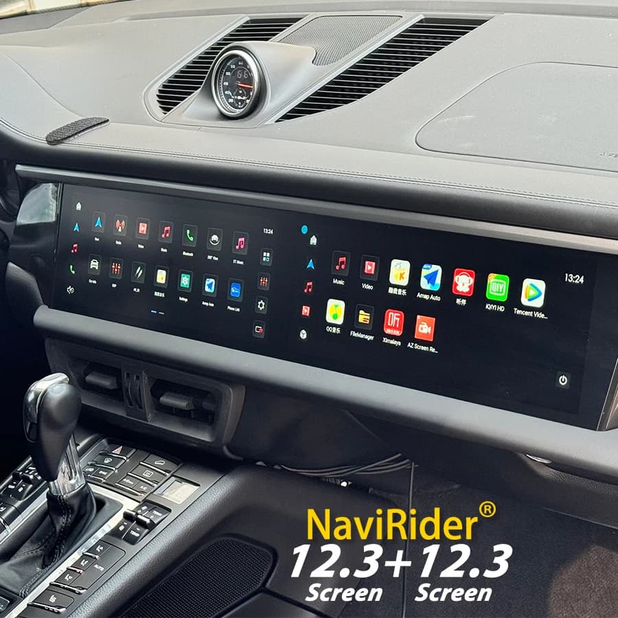 12.3inch Dual Android Screen For Porsche Macan 2011-2017 8G+256GB 2din Car GPS Multimedia Video Player Radio Head Unit Carplay