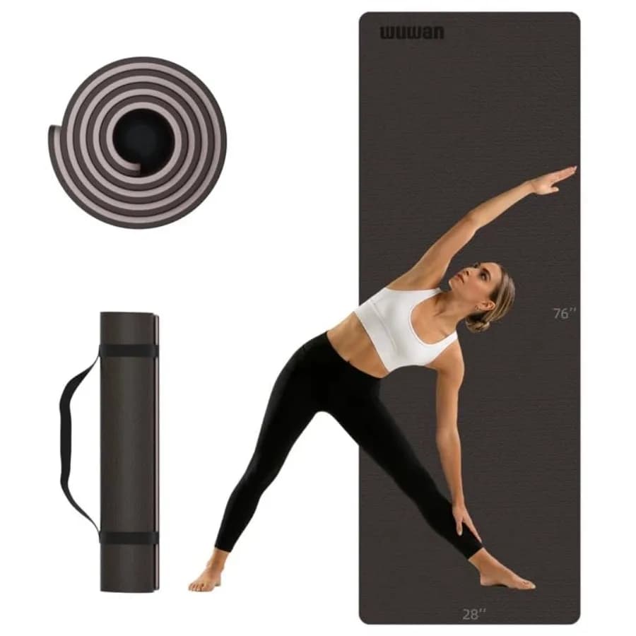 Tappetino Yoga Extra Lungo per Uomini e Donne Alti, Spessore 10mm 76x28in, Tappetino Antiscivolo in TPE con Cinghia di Trasporto, Tappetino per Yoga e Pilates