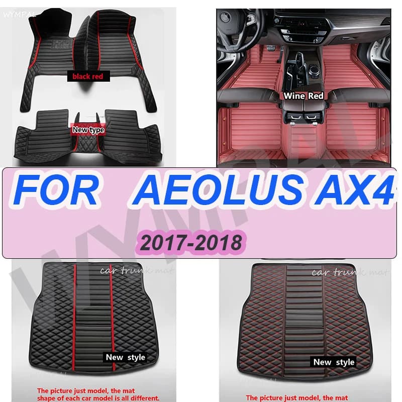 LUSSO Per AEOLUS AX4 2017 2018 Tappetini Auto Personalizzati Auto Rilievi Del Piede Automobile Tappeto Copertura Accessori Interni