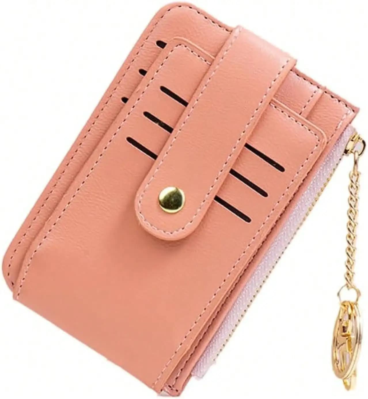 Women's Slim Credit Card Cash Holder, Coin Pocket Leather Zipper Wallets Mini Pouch Birthday Christmas Gift Wallet