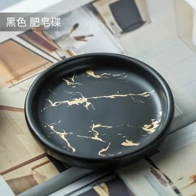 Imitation Marble Ceramics Bathroom Accessories Set Soap Dispenser/Toothbrush Holder/Tumbler/Soap Dish Products