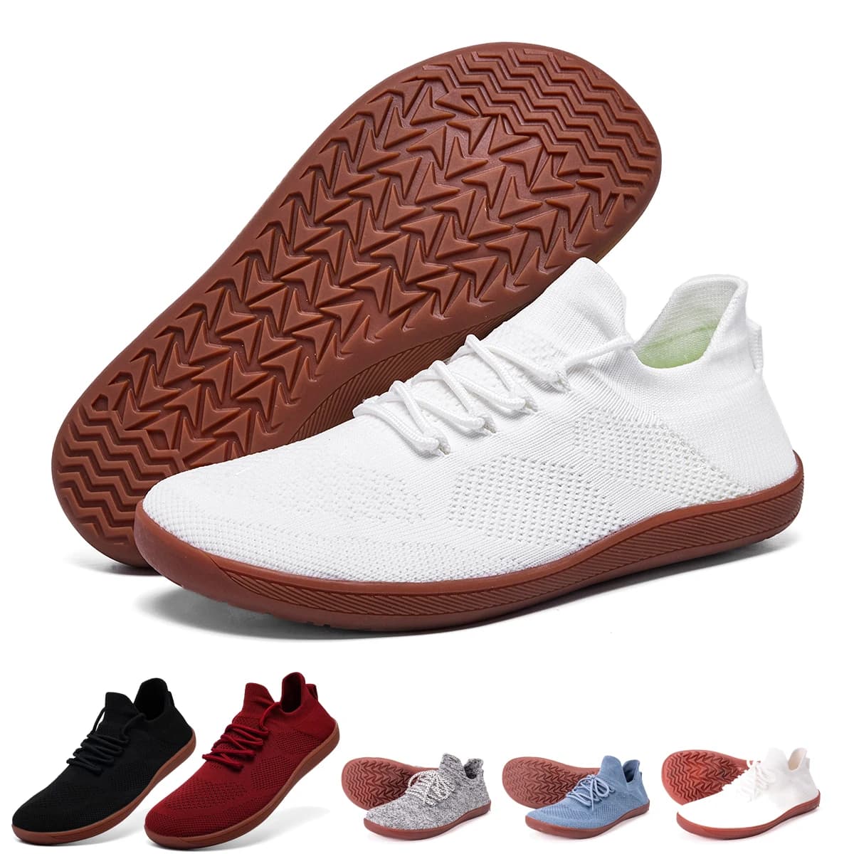 Scarpe a piedi nudi da uomo Scarpe da ginnastica traspiranti con suola a caduta zero Scarpe casual da uomo di larghezza larga Taglie forti
