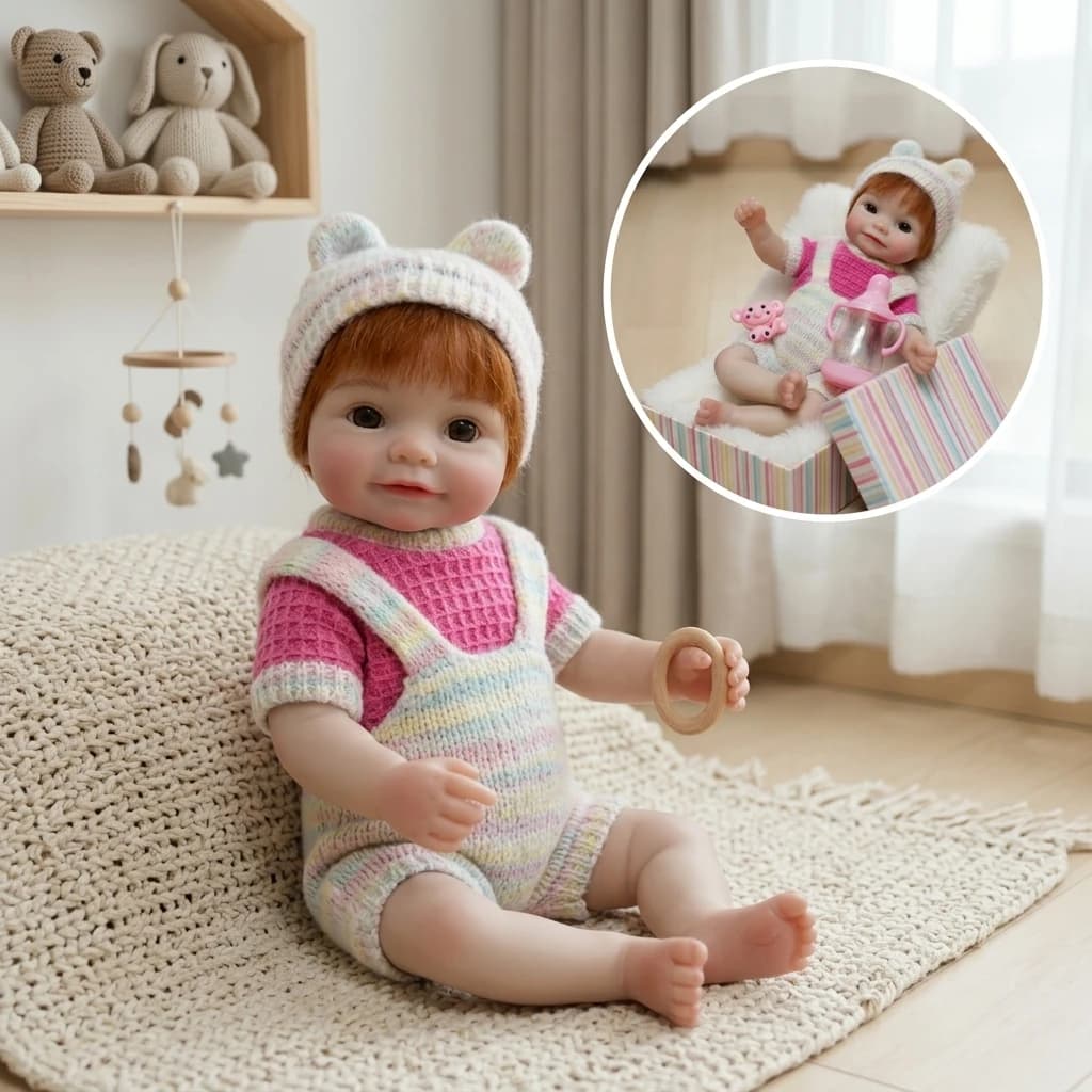 10 Inch Maddie Full Body Silicone Reborn Doll Rooted Hair Design Lifelike Hand Painted Waterproof Collectible Art Ornament
