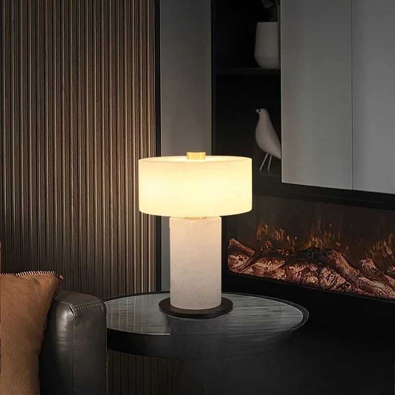 New Chinese Marble Table Lamp for Living Room Bedroom, Modern Minimalist Designer Desk Light for Showroom, Home Decor