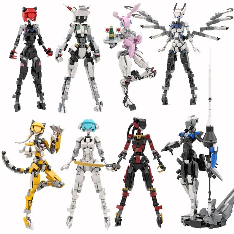 Birdy Figura Samurai Valkyrie Mecha Angelo Tigress Gynoided Building Blocks Ragazza carina Robot Assemblaggio Mattoni Giocattoli Bambini Regali di NATALE