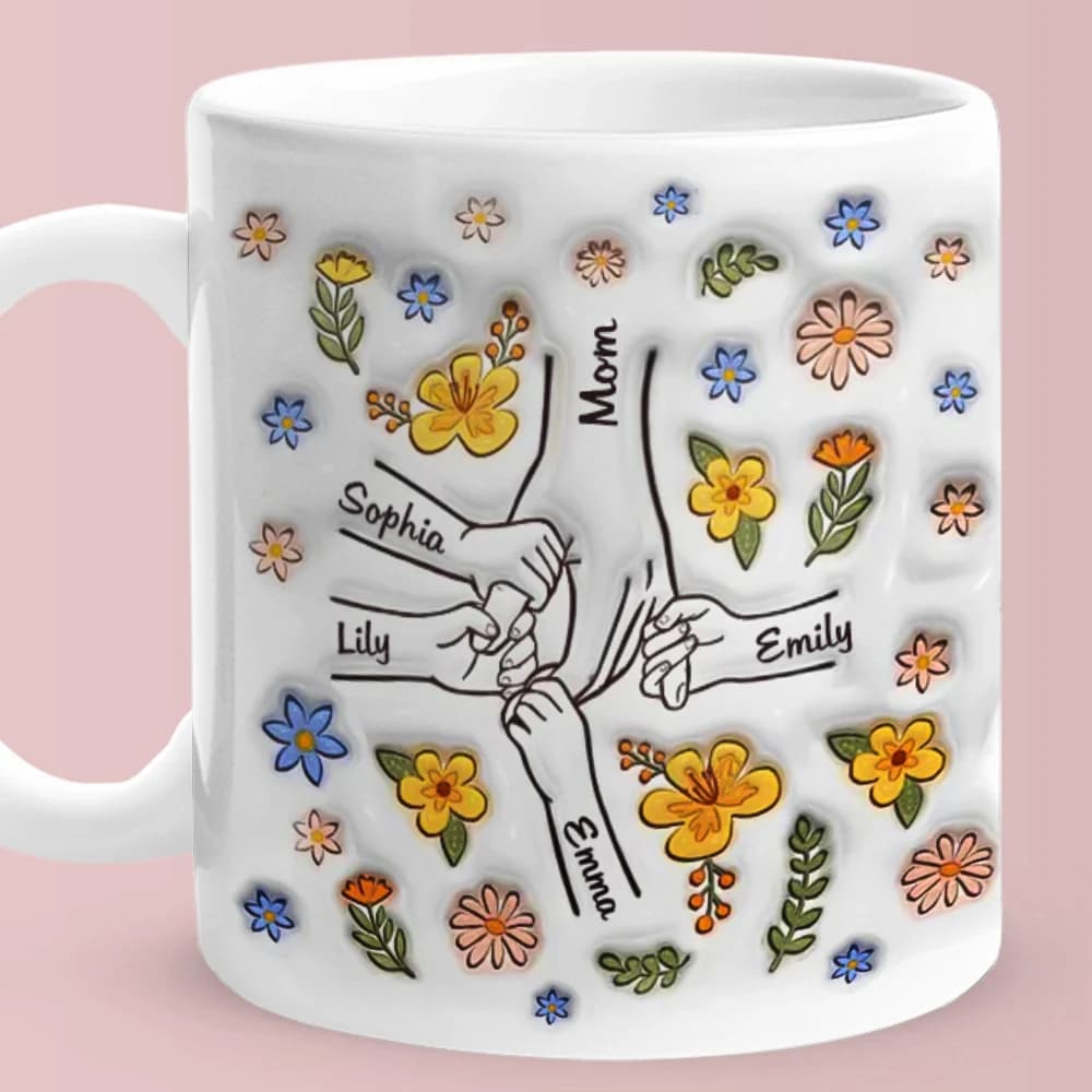 Tazza con nome personalizzato per madre, tazza stampata con effetto gonfiato 3D personalizzato, regalo ideale per la mamma