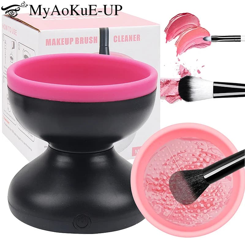 Electric Cosmetic Portable Usb Makeup Brush Cleaning Machine in Silicone Clean Dryer Tool Gadget for Automatic Washing Spinner