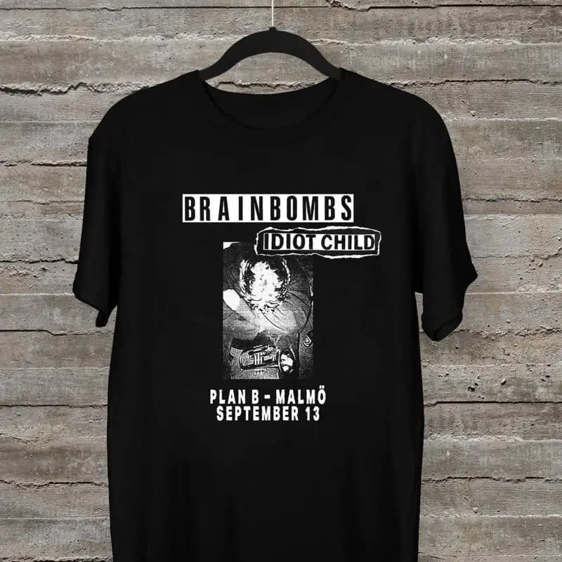 Rara maglietta nera Brainbombs Band DIOT CHILD per fan AL158
