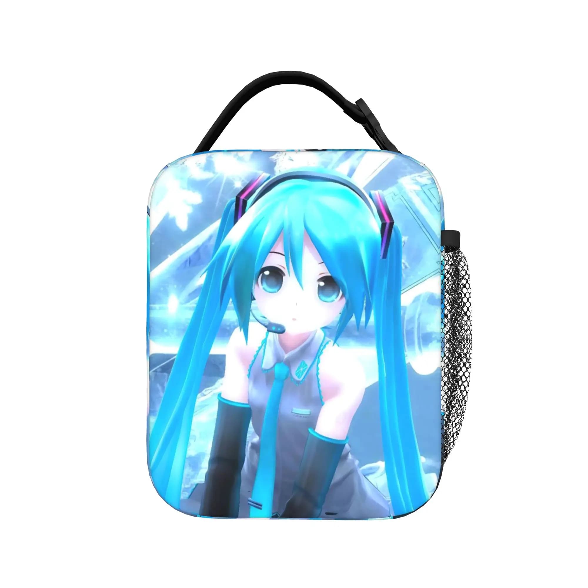 H-Hatsunes Anime Mikus Insulated Lunch Bags Thermal Bag Reusable,Meal Container Portable Tote Lunch Box Food Handbags College