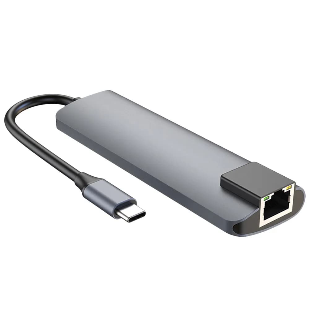 Hub USB-C 5-in-1, Docking Station Compatta Multifunzione per Laptop con Ricarica PD, Ethernet e Porte USB 3.0