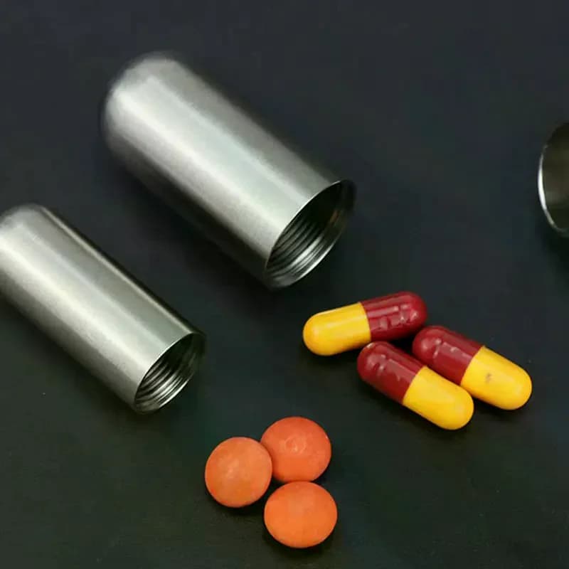 1 pz custodia per pillole impermeabile in lega di alluminio dispenser per compresse medicinali organizzatore scatola per pillole mini contenitore per medicinali per esterni