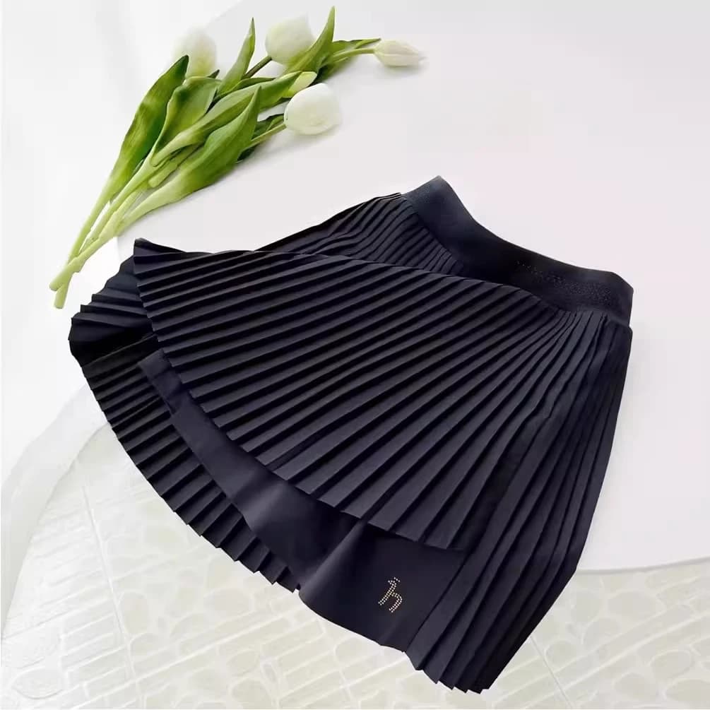 Pantaloni gonna a pieghe per ragazze per bambini con tasca 2025 Gonna per pantaloni legging ad asciugatura rapida per ragazze adolescenti Gonne da tennis sportive elastiche bianche
