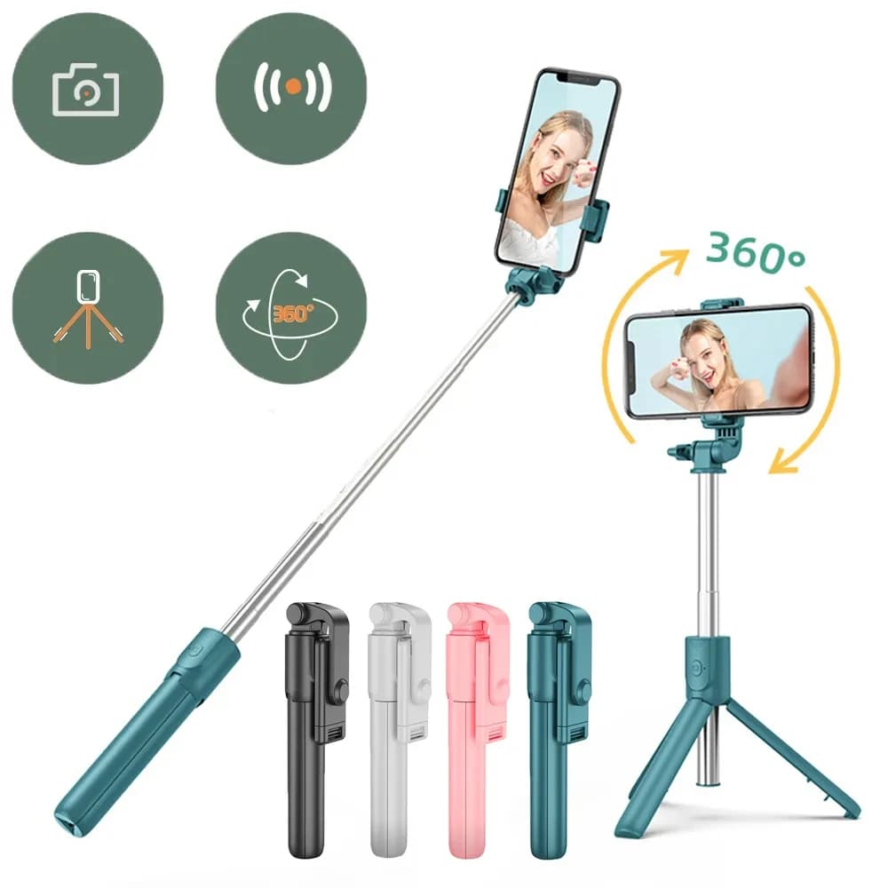 Treppiede per selfie stick Monopiede allungabile con otturatore remoto regolabile per smartphone mobile Mini treppiede per telefono Bluetooth senza fili