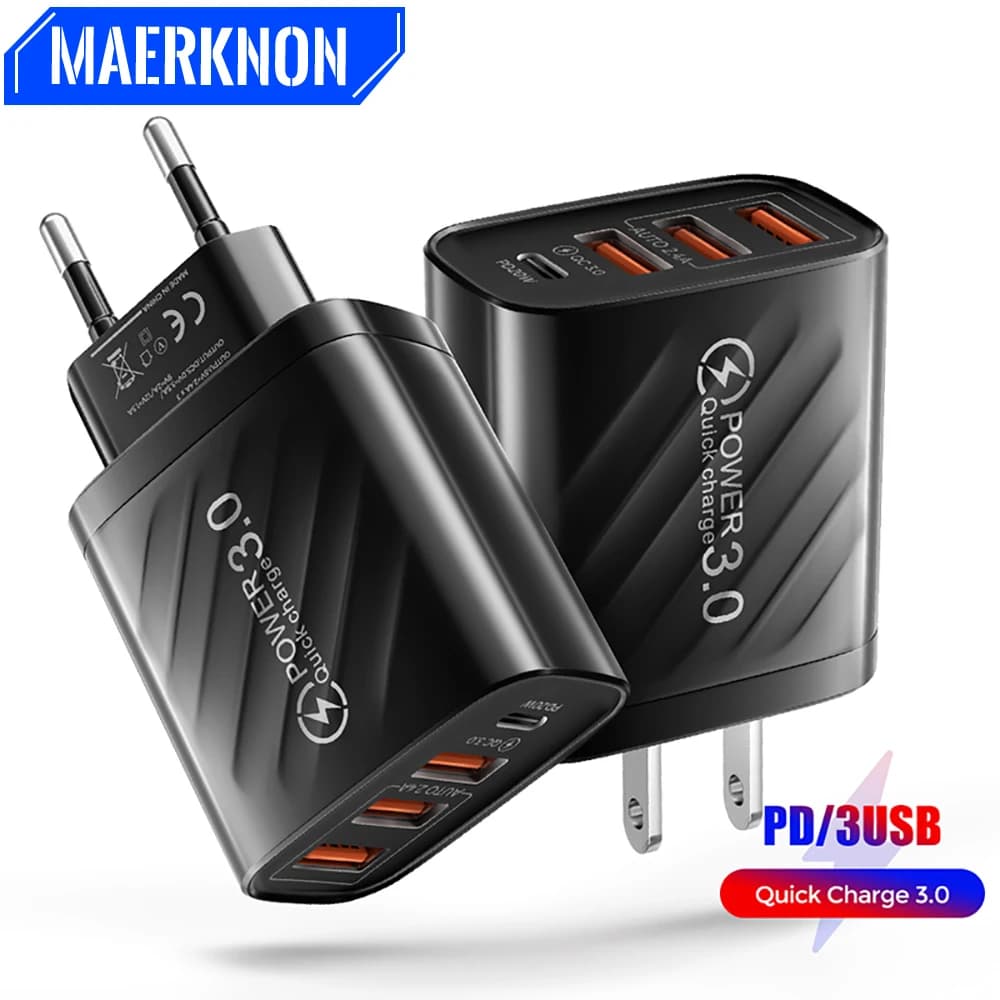Caricabatterie USB C Rapido 48W per iPhone 13, Xiaomi 12, Samsung, Huawei, Caricatore da Muro per Cellulari, Adattatore di Alimentazione USB C con Spina US/EU