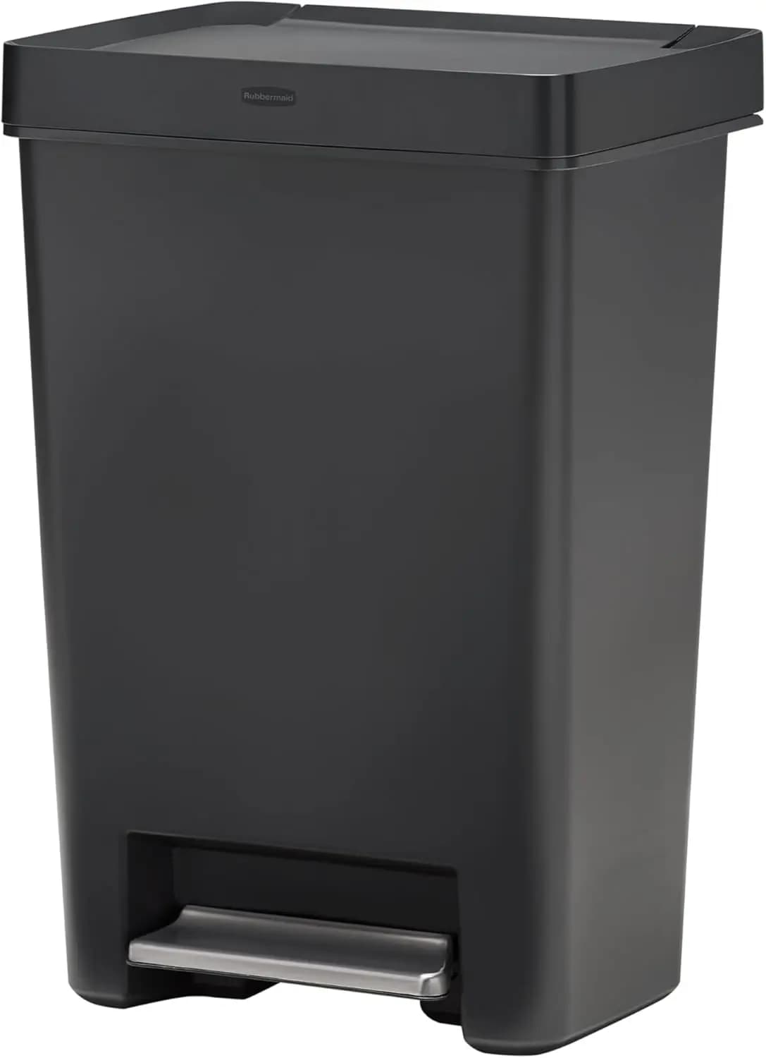 Cestino a Pedale con Coperchio Bloccabile e Chiusura Ammortizzata, 47 Litri, Colore Antracite, per Cucina/Casa/Ufficio