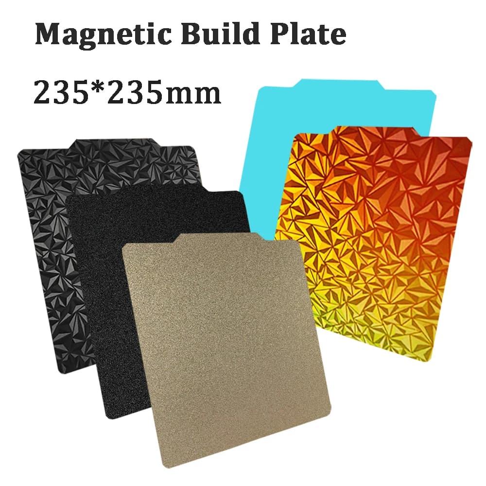 PEI 235x235 textured sheet for Ender 3, Elegoo Neptune 4 Pro, PET/PEO/PPE magnetic printing platform, 3D printer armonic steel printing top, heated bed