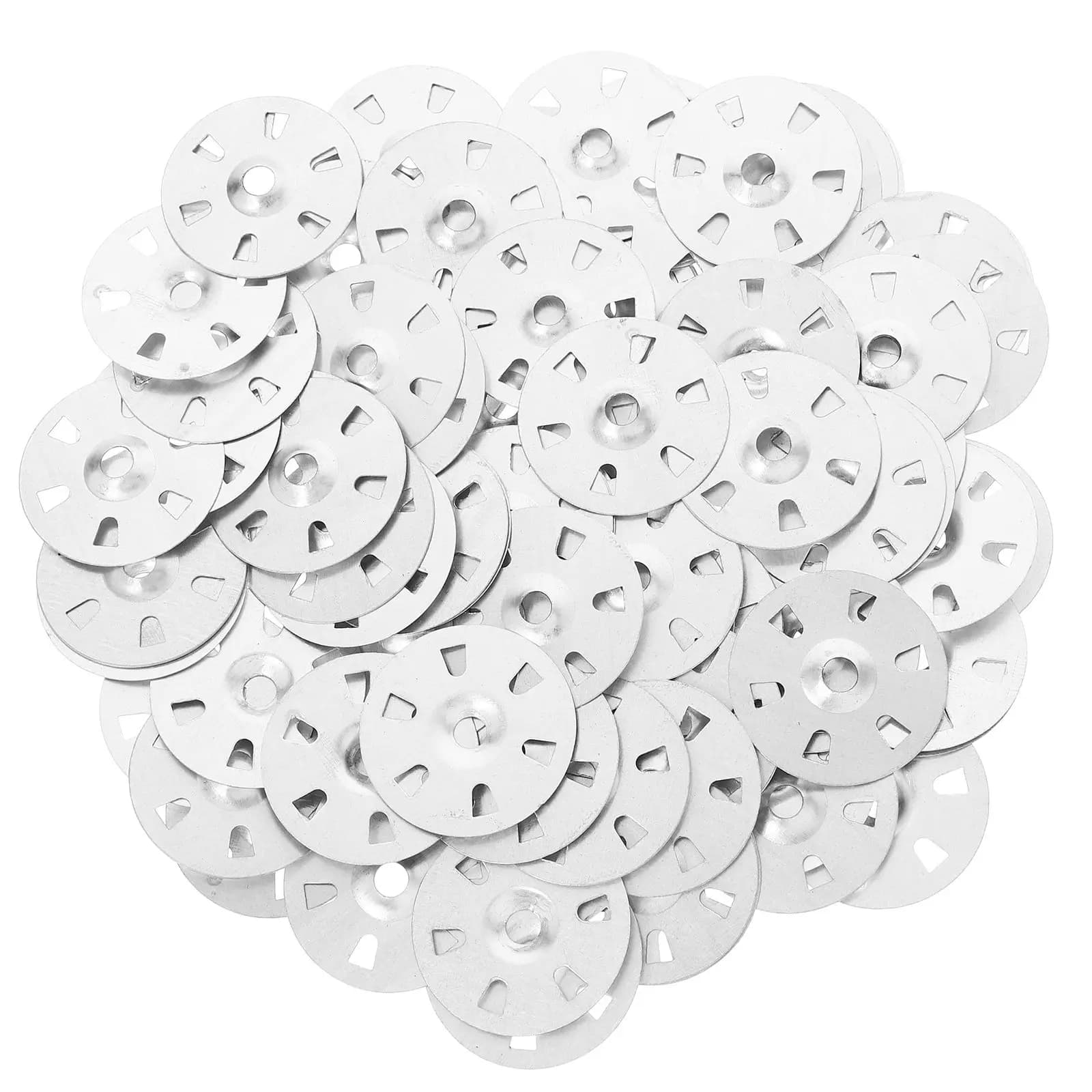 100 Pezzi Rondelle Zincate a Sei Fori per Pannelli Isolanti in Gesso, Fissaggio Sicuro, Facile Installazione Fai-da-Te, Resistenti all'Umidità
