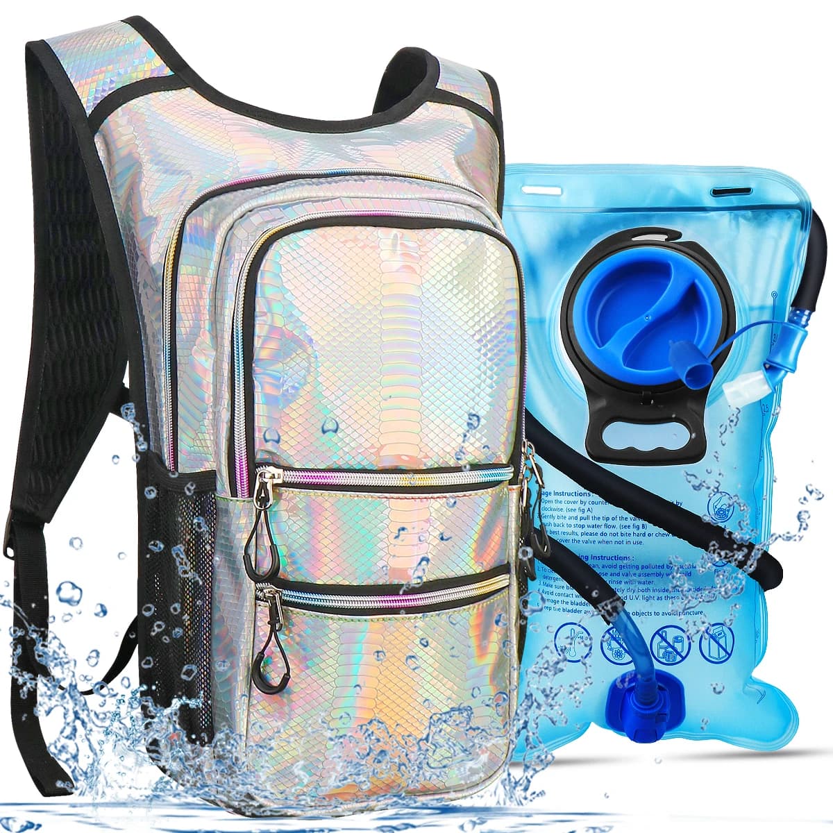 Portable Waterproof Bike Backpack with Isolated Layer 3 L Water Bag Outdoor Sports Climbing Hiking Moisturizing Backpack