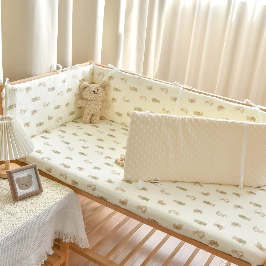 200*28cm Baby Bumper Bedroom Accessories Zipper Design Children's Bed Barriers Newborns Cushion Protector Pillows Baby Crib 2026