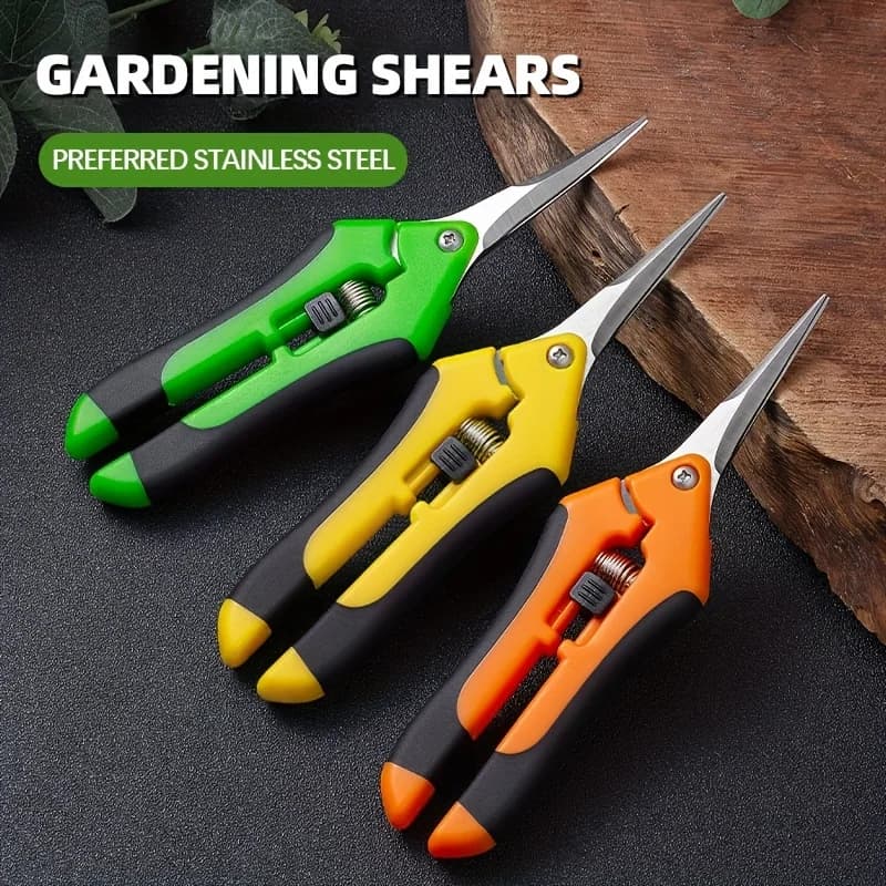 Airaji Industrial Grade Stainless Steel Pruning Shear Set - Multi-functional Gardening and Lawn Care Tools, Suitable for Trimming Branches, Picking Fruits and More, Fruit Picking Scissors, Garden Shears