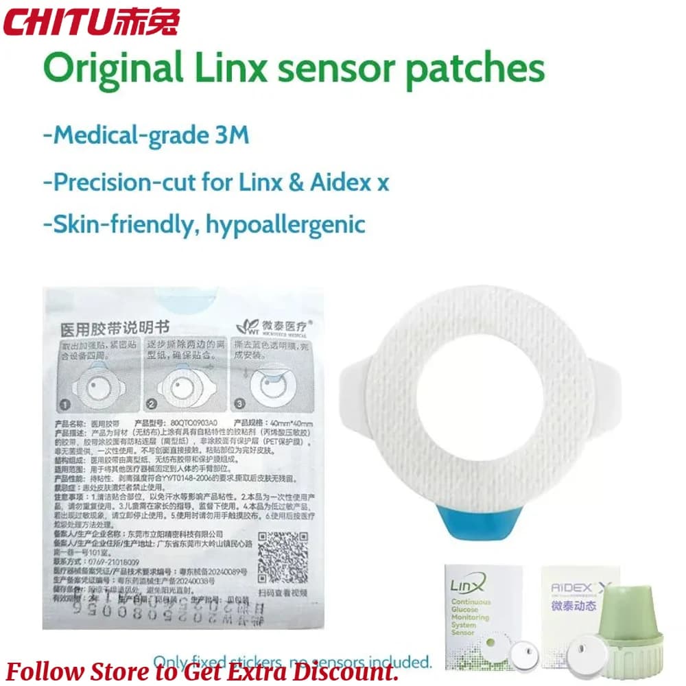 Original Linx sensor patches CGM stickers Medical adhesive tape fix Aidex X Linx Protect sensor Hypoallergenic medical tape
