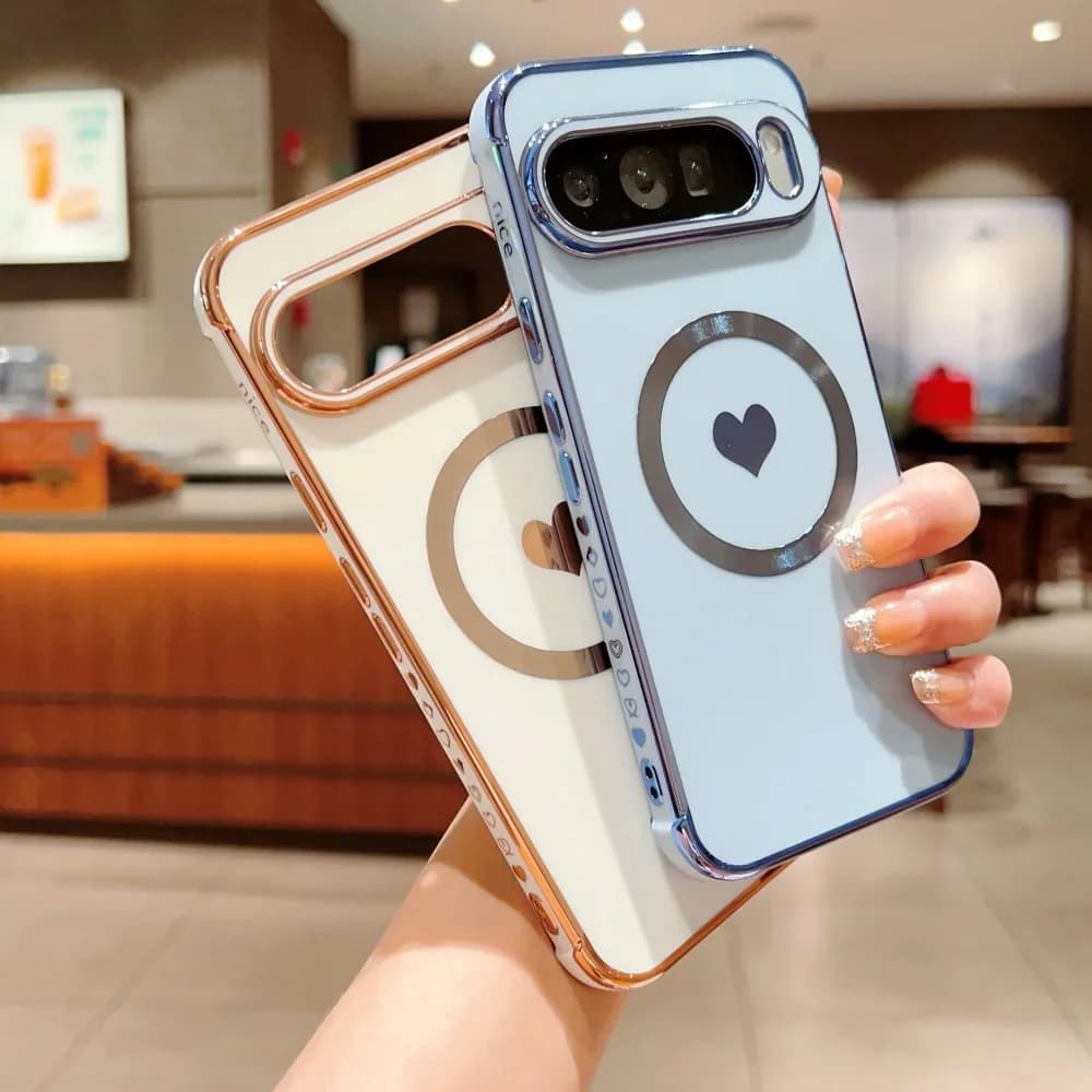 Placcatura laterale Cassa Del Telefono Per Google Pixel 10 9 Pro XL 8 Pro 8A 9A 7A 10Pro 9Pro XL Copertura Del Modello Del Cuore Antiurto Paraurti Coque