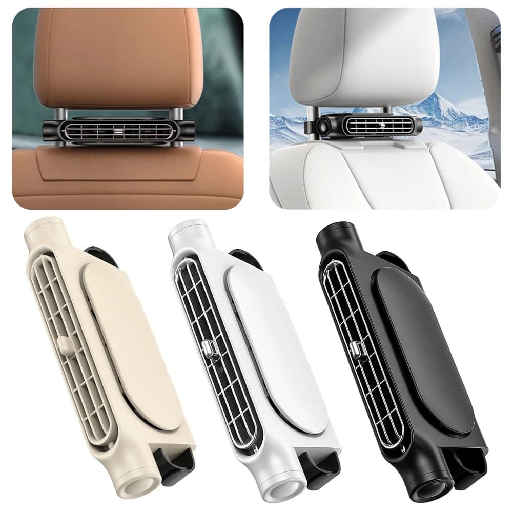 2PCS Car Headrest Electric Cooling Fan 3 Speeds Adjustable Car Interior Rear Headrest Cooler Fans Cars Interior Accessories