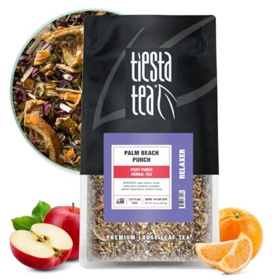 Tiesta Tea - Tisana Fruttata in Foglie Sfuse Senza Caffeina, Miscela Tropicale con Mela e Arancia, Calda o Fredda, 473ml, Richiudibile