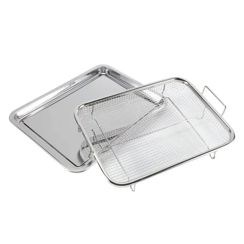 FGGS-Air Fryer Basket For Oven Deluxe Air Fry In Your Oven Set da 2 pezzi, teglia perfetta per la griglia