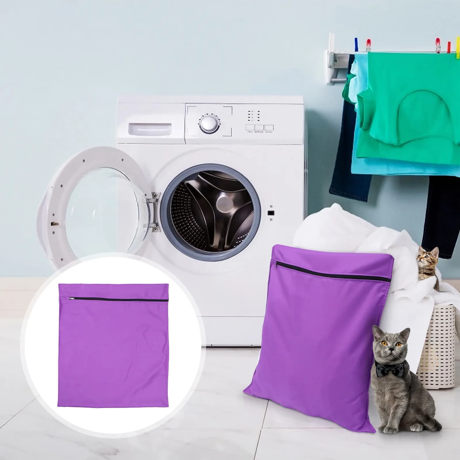 Multifunctional Pet Laundry Bag Set for Dog Beds Blankets Towels Seasonal Clothing Storage Wash Machine Safe Mesh