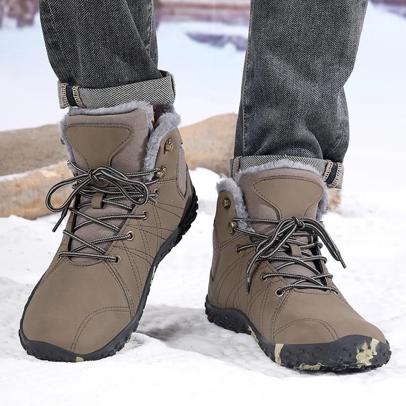 Inverno Caldo Coppia Stivali da neve Sport per il tempo libero all'aperto Stivali di cotone Punta larga Antiscivolo Escursionismo Alpinismo Scarpe da uomo 37-48