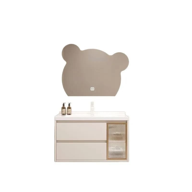 Bear mirror bathroom cabinet combination modern light luxury ceramic integrated basin toilet washbasin hand basin washbasin