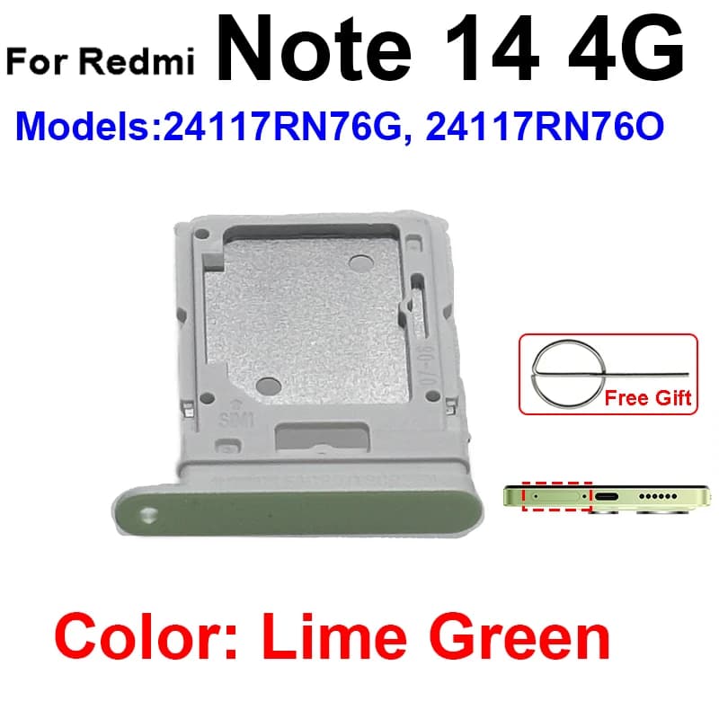 Lettore di schede SIM per Xiaomi Redmi Note 14 Note 14 Pro Note 14 Pro + Plus 5G Supporto per slot per schede SIM Riparazione parti di ricambio