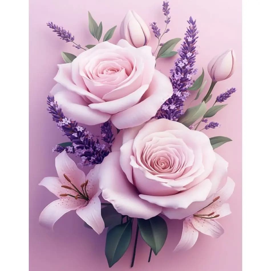 RUOPOTY Purple Rose Diamond Painting Wall Art Adult Diamond Art Flower Full Round Paint With Diamonds Home Wall Art Decor