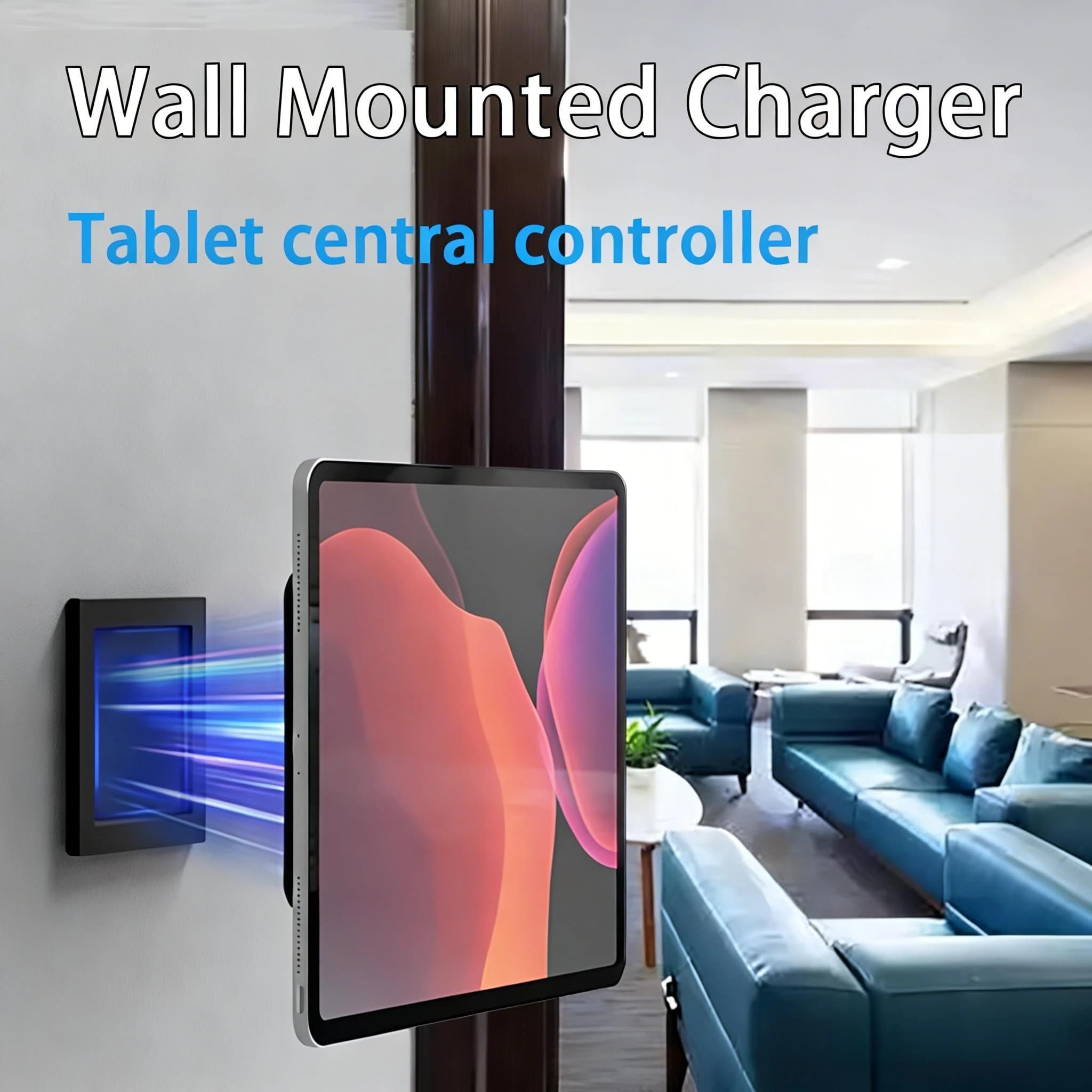 Caricatore per tablet wireless montato a parete Supporto per tablet magnetico Pannello di controllo per casa intelligente per tablet universale di tipo C