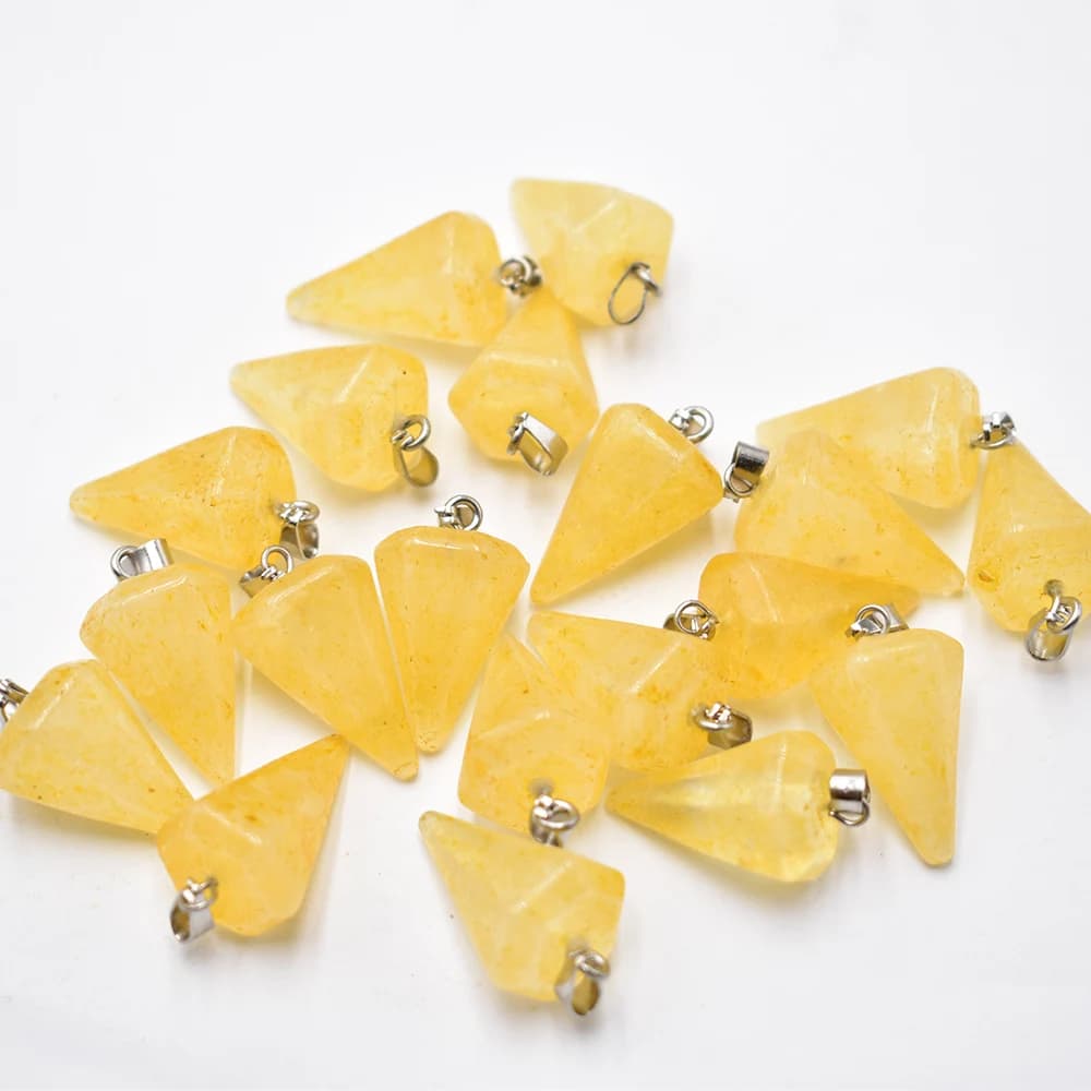 commercio all'ingrosso 20 pz pietra naturale perline di cristallo di quarzo pendente pendolo per gioielli fai da te che fanno collane Spedizione gratuita