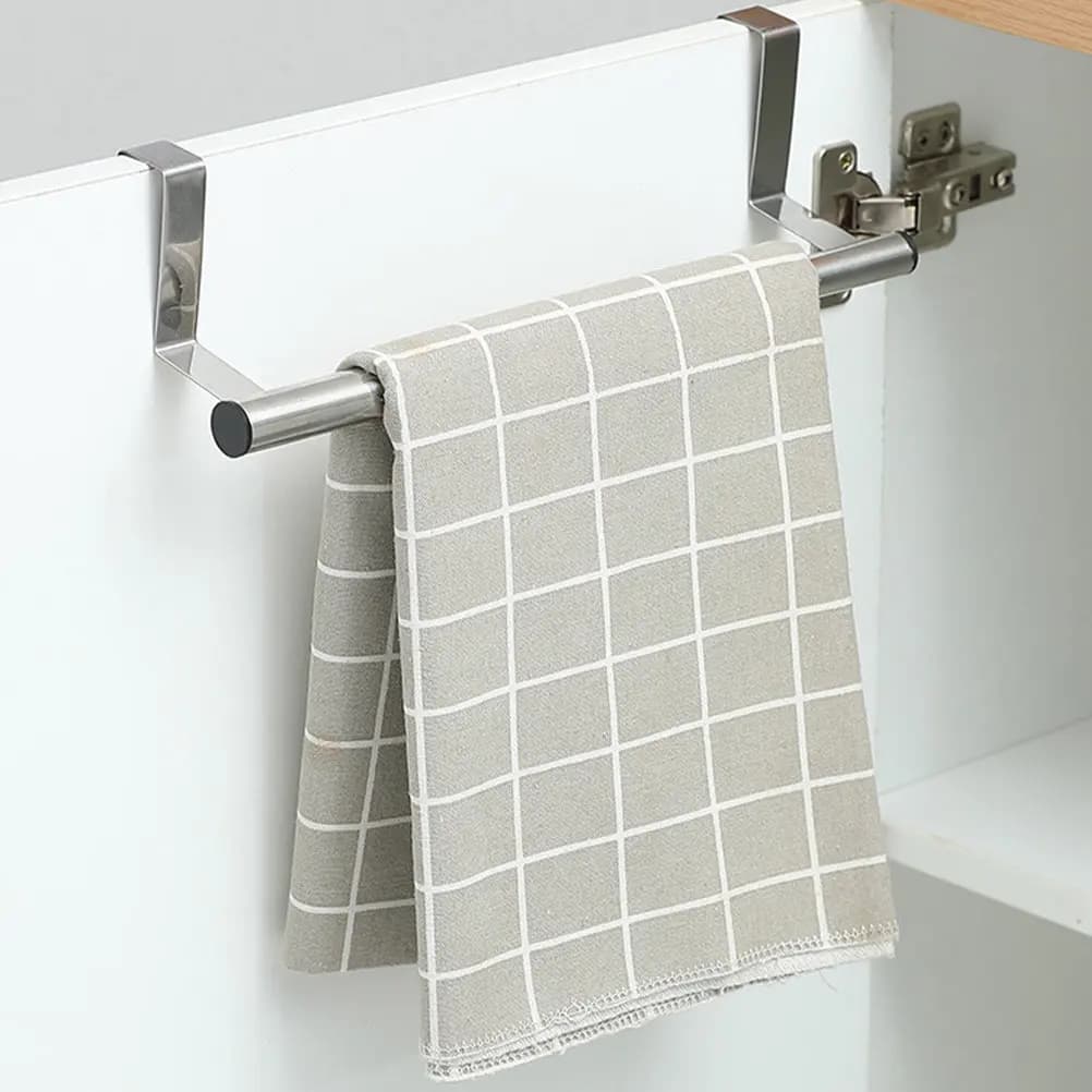 Portasciugamani Espandibile in Acciaio Inox, 2 Pezzi, Senza Foratura, per Cucina e Bagno, Lunghezza Regolabile, Antiruggine