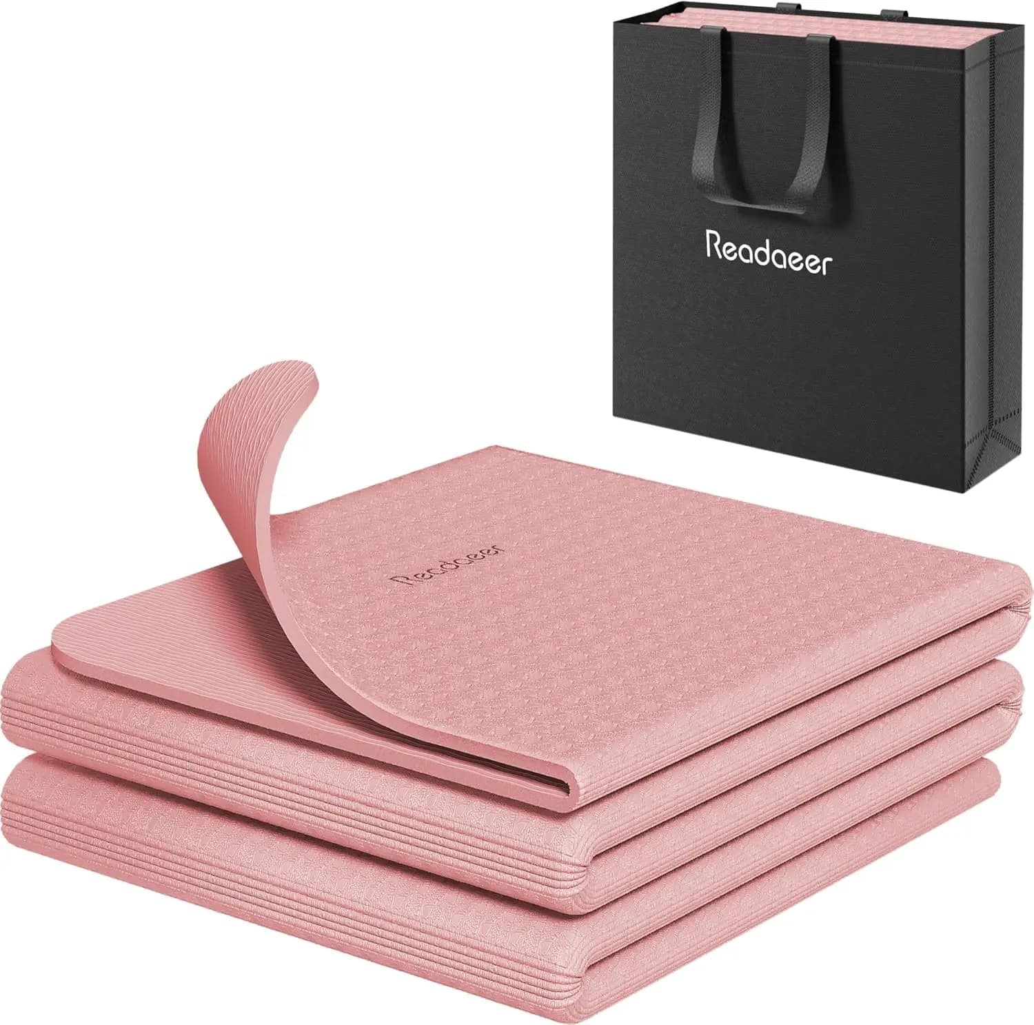 6mm Travel Folding Carpet with Transport Bag, TPE Anti-slip Mat for Pilates Exercises for Home and Gym