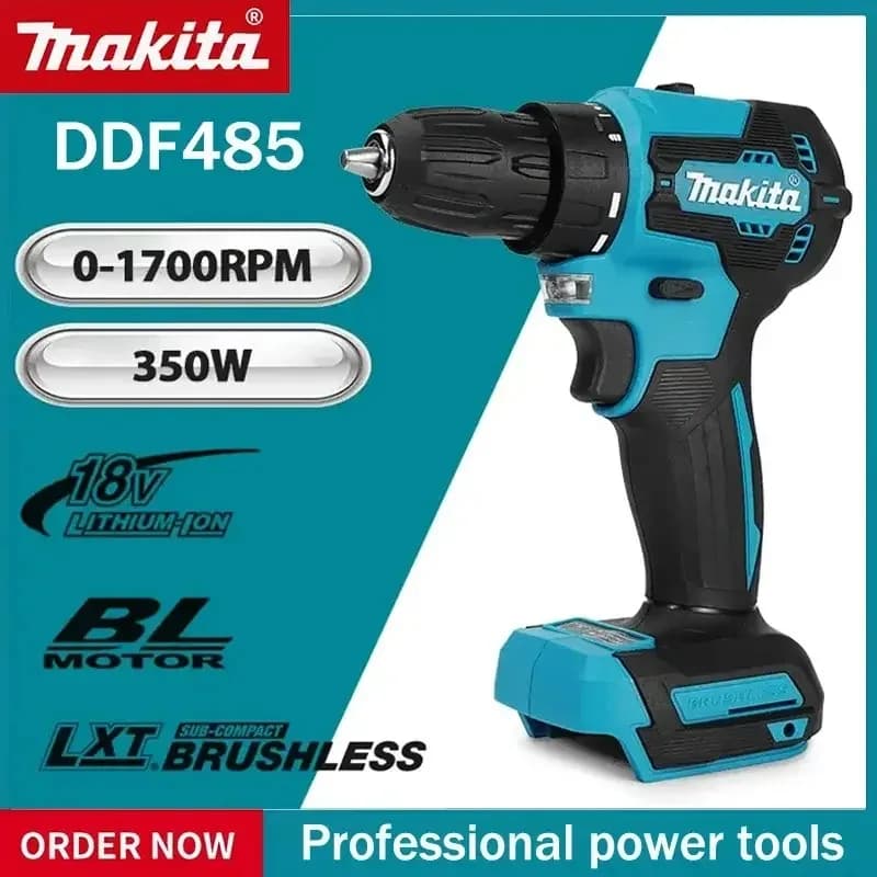 Makita DDF485 18V Trapano Avvitatore Elettrico Brushless a Batteria, Avvitatore a Impatto Ricaricabile per Foratura e Martellatura