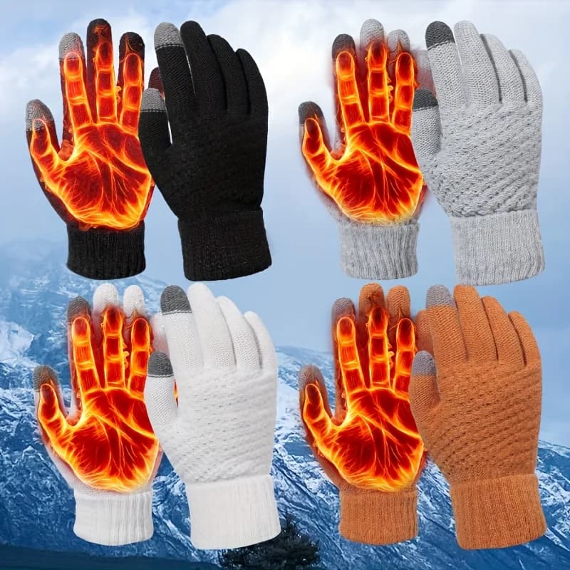 Quattro paia di guanti touch screen invernali da donna per esterni, ispessiti e caldi, guanti da guida e da ciclismo in pile senza dita