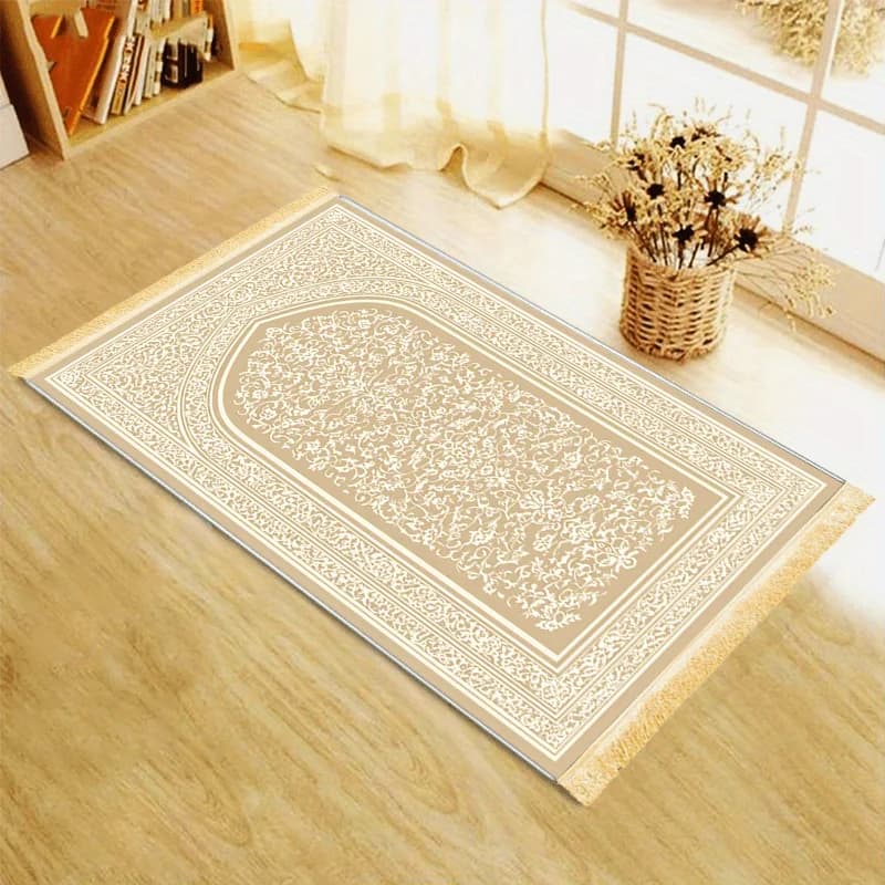 Tappetino da Preghiera Musulmano di Lusso VIKAMA, Tappeto Islamico per Interni, Camera da Letto, Veranda, Decorazione per la Casa