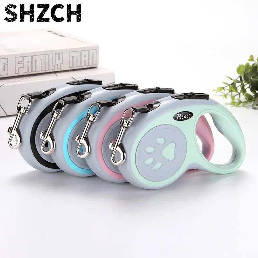 Nylon Dog Leash 3m 5m Automatic Retractable Lead Durable Traction Rope for Small Puppy Walking