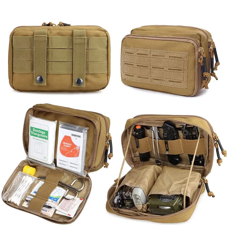 Outdoor Molle First Aid Kit Pouch Medical EMT EDC Pouch Double Layer Bag IFAK Pouch Hunting Tactical Emergency Survival Tool Bag