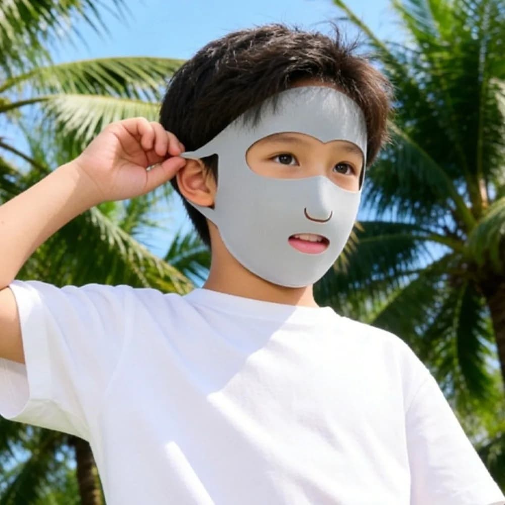 Maschera Integrale Traspirante Antivento con Protezione UV, Maschera Solare Riutilizzabile con Supporto per Orecchie e Protezione per la Mascella, Ideale per Golf