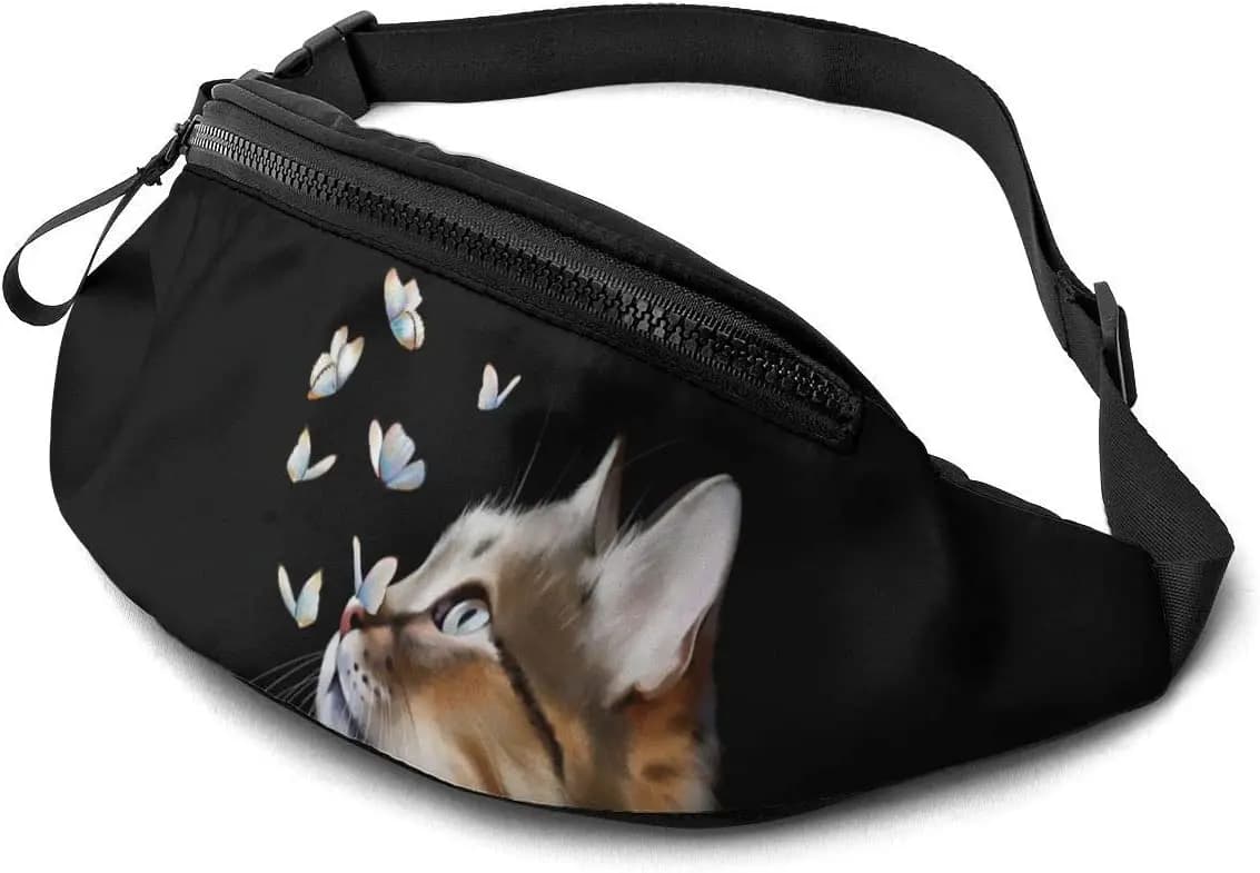 Women's Waist Animal Cat Butterfly Waist Adjustable Waist Belt for Travel Sport Running Hiking Cycling