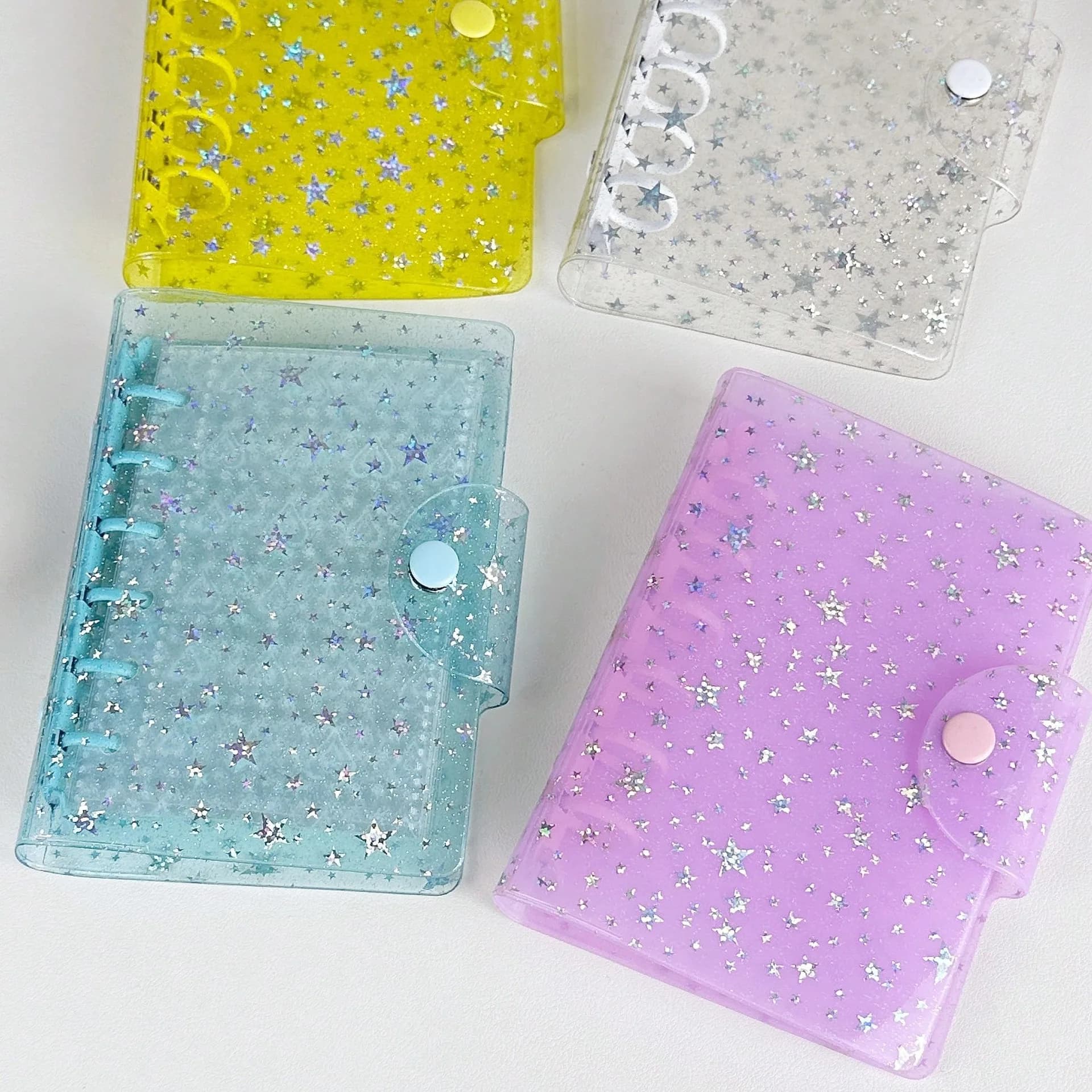 Copertina per Diario A7 Flash Star in PVC a Chiusura Singola, Raccoglitore Fai-da-te per Photocards, Libro da Collezione, Agenda, Planner, Cancelleria