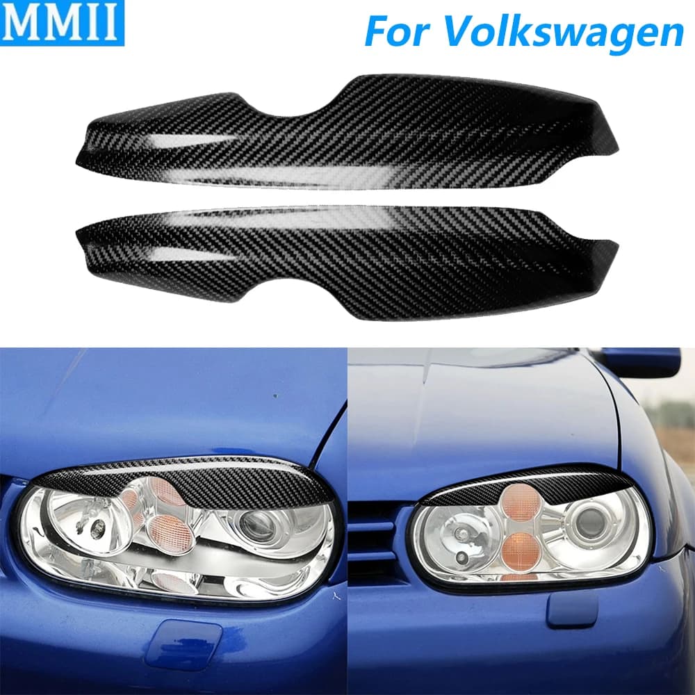 Per Volkswagen Golf 4 MK4 GTI 1999-2004 Reale A Secco In Fibra di Carbonio Faro Anteriore Palpebra Sopracciglio Pannello di Copertura Trim Accessori Auto